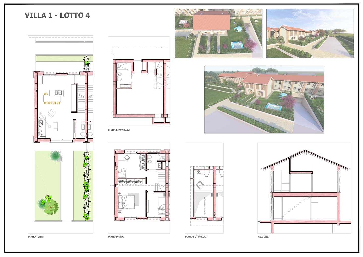 Planimetria Villa 1 del Lotto 4 di Residenza Cascina Tovagliera