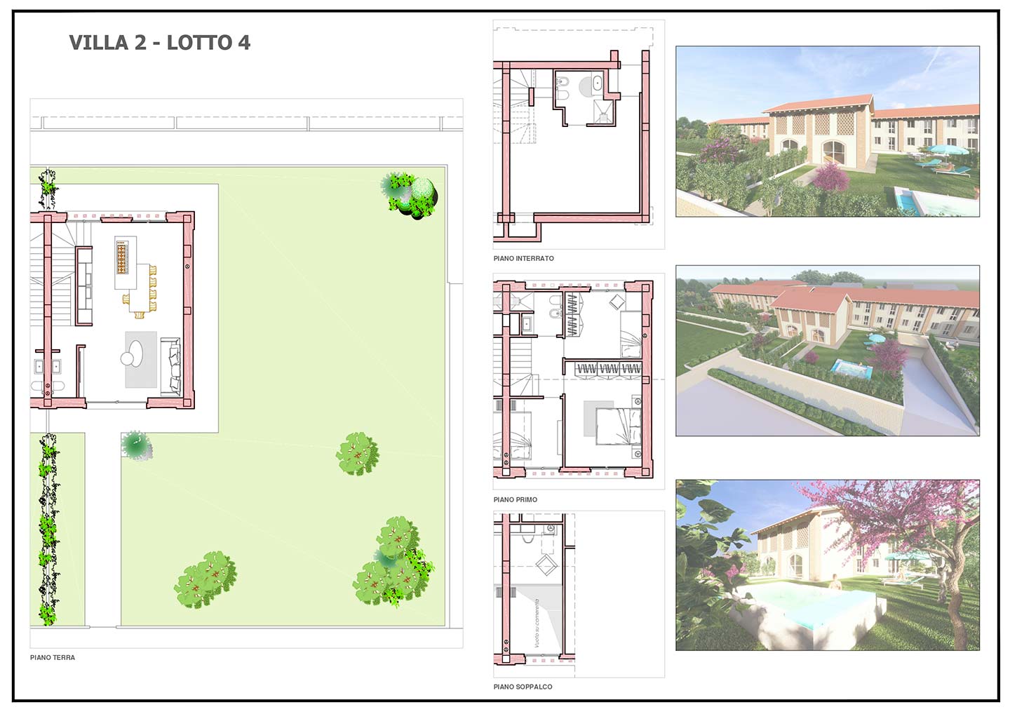 Planimetria Villa 2 del Lotto 4 di Residenza Cascina Tovagliera