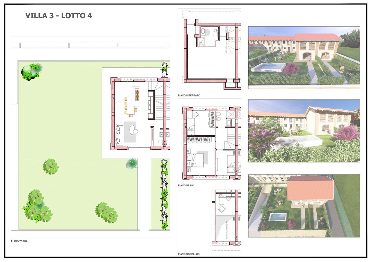 Planimetria Villa 3 del Lotto 4 di Residenza Cascina Tovagliera