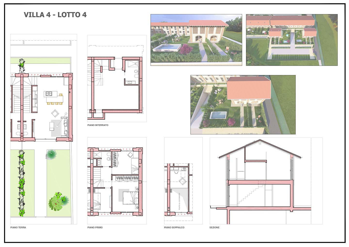 Planimetria Villa 4 del Lotto 4 di Residenza Cascina Tovagliera